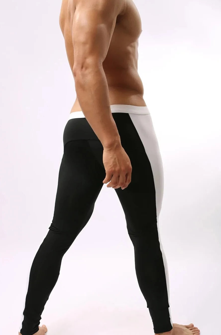 a hot gay man in black Men's Two-Toned Long Johns - pridevoyageshop.com - gay men’s underwear and swimwear