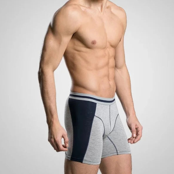 a sexy gay man in gray Modal Long Athletic Boxer Briefs - pridevoyageshop.com - gay men’s underwear and swimwear