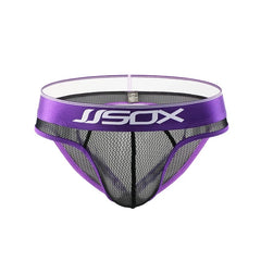 purple JJSox Mesh See Through Jock Brief - pridevoyageshop.com - gay men’s underwear and swimwear