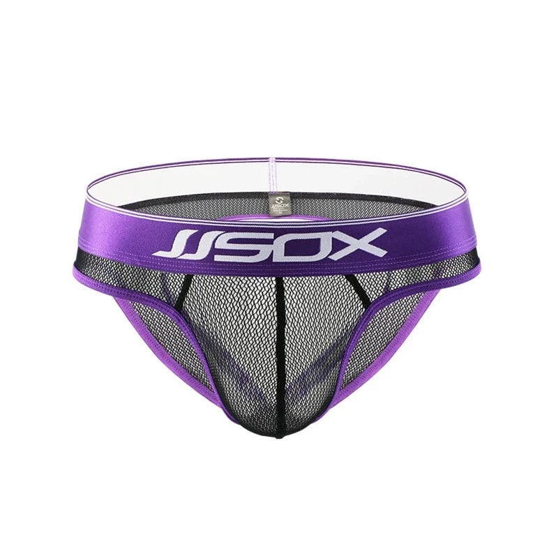 purple JJSox Mesh See Through Jock Brief - pridevoyageshop.com - gay men’s underwear and swimwear