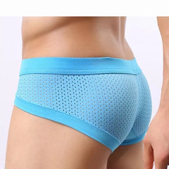 a hot gay man in blue Men's Low Rise Breathable Mesh Briefs - pridevoyageshop.com - gay men’s underwear and swimwear