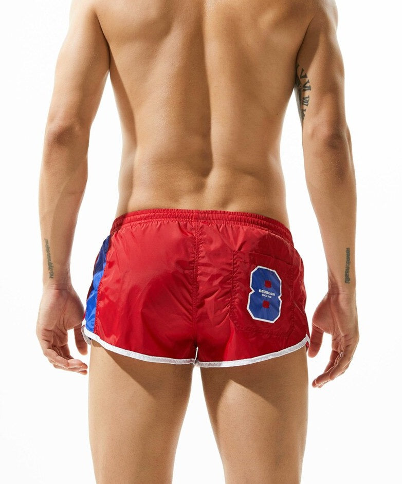 sexy gay man in red Gay Shorts | Seobean Mens Gym Shorts - Men's Activewear, gym short, sport shorts, running shorts- pridevoyageshop.com