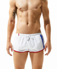 sexy gay man in white Gay Shorts | Seobean Mens Gym Shorts - Men's Activewear, gym short, sport shorts, running shorts- pridevoyageshop.com