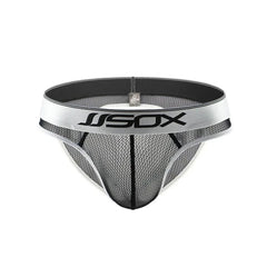 silver JJSox Mesh See Through Jock Brief - pridevoyageshop.com - gay men’s underwear and swimwear