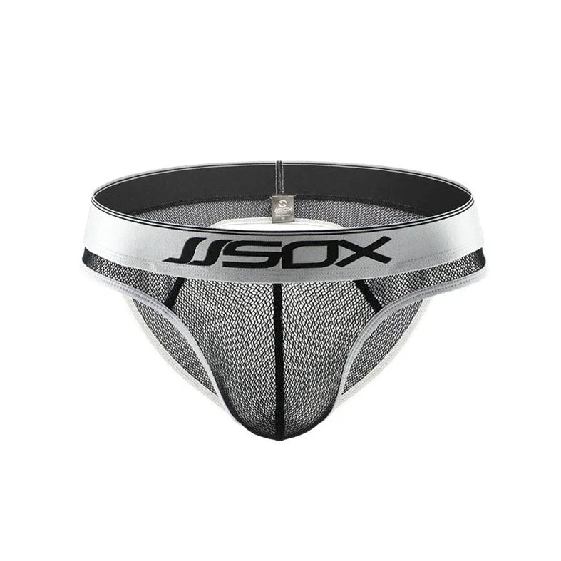 silver JJSox Mesh See Through Jock Brief - pridevoyageshop.com - gay men’s underwear and swimwear