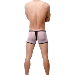 white Men's Mesh Thong Boxer Briefs - pridevoyageshop.com - gay men’s underwear and swimwear