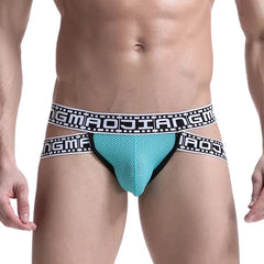 a hot gay man in sky blue Gay Men's Movie Strip Jockstrap - pridevoyageshop.com - gay men’s underwear and swimwear