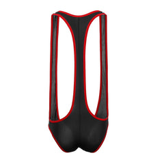 black Gay Singlet and Bodysuit | Solid Show Pecs Brief Singlet - Men's Singlets, Bodysuits, Leotard & Unitard - pridevoyageshop.com