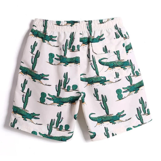 white Mexican Desert Croc Board Shorts - pridevoyageshop.com - gay men’s underwear and swimwear