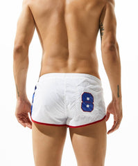 sexy gay man in white Gay Shorts | Seobean Mens Gym Shorts - Men's Activewear, gym short, sport shorts, running shorts- pridevoyageshop.com