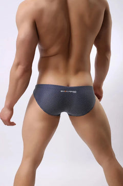 a hot gay man in Royal blue Brave Person Men's Breathable Mesh Briefs - pridevoyageshop.com - gay men’s underwear and swimwear