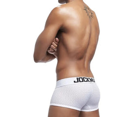 white Jockmail Men's Mesh Boxer Briefs 4-Pack - pridevoyageshop.com - gay men’s underwear and swimwear