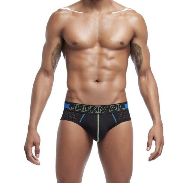 hot man in blue band A Jockmail mesh Briefs | Gay Mens Underwear- pridevoyageshop.com - gay men’s underwear and swimwear