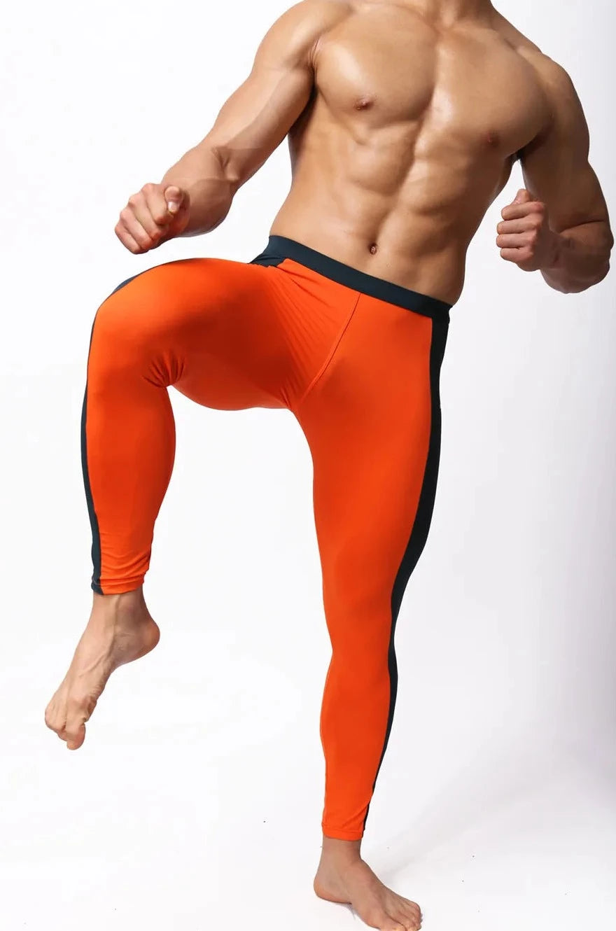 a hot gay man in orange Men's Two-Toned Long Johns - pridevoyageshop.com - gay men’s underwear and swimwear