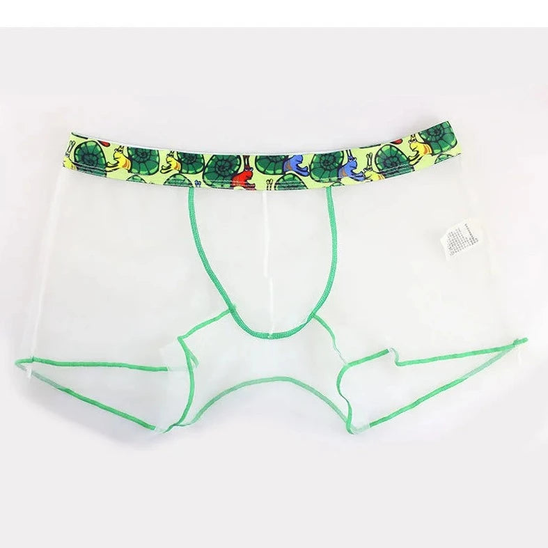 white Gay Men's Transparent Sheer Boxer Briefs - pridevoyageshop.com - gay men’s underwear and swimwear