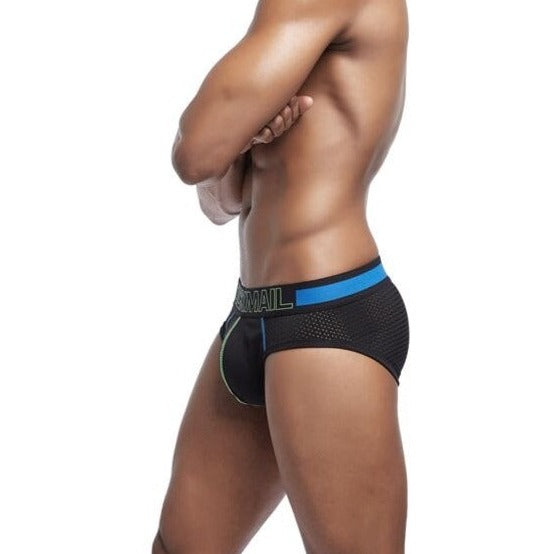 hot man in blue band A Jockmail mesh Briefs | Gay Mens Underwear- pridevoyageshop.com - gay men’s underwear and swimwear