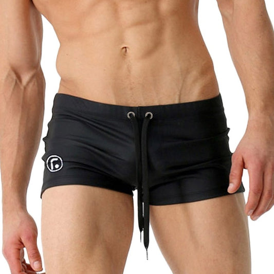 sexy gay man in black Gay Swimwear | GANYANR Brazilian Classic Cut Swim Trunks - pridevoyageshop.com - gay men’s underwear and swimwear