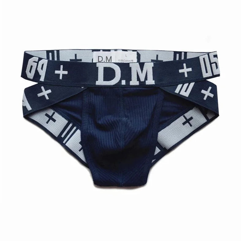 navy blue DM Sideshow Gay Briefs - pridevoyageshop.com - gay men’s underwear and swimwear