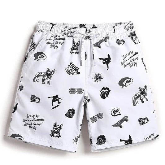 Vacation Doodle Board Shorts - pridevoyageshop.com - gay men’s underwear and swimwear