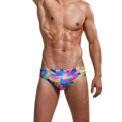 a sexy gay man in Men's Patterned Swim Briefs - pridevoyageshop.com - gay men’s underwear and swimwear