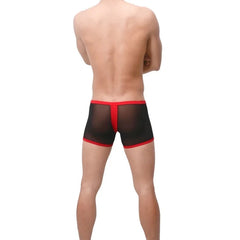 black Men's Mesh Thong Boxer Briefs - pridevoyageshop.com - gay men’s underwear and swimwear