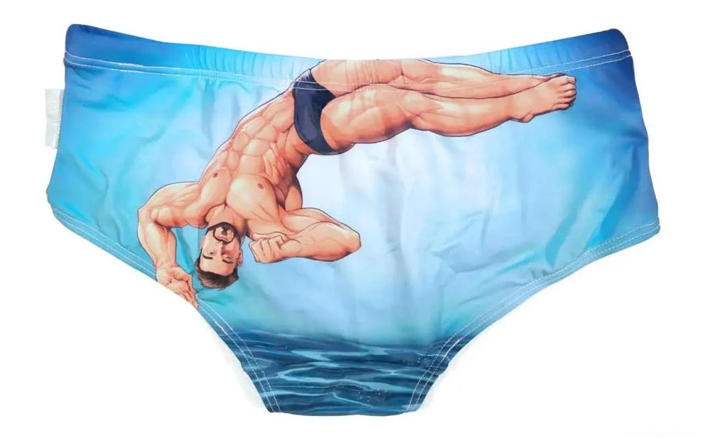 details of Blue Diver Muscle Swim Briefs - pridevoyageshop.com - gay men’s underwear and swimwear