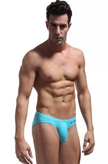 a hot gay man in sky blue Brave Person Hung Briefs - pridevoyageshop.com - gay men’s underwear and activewear