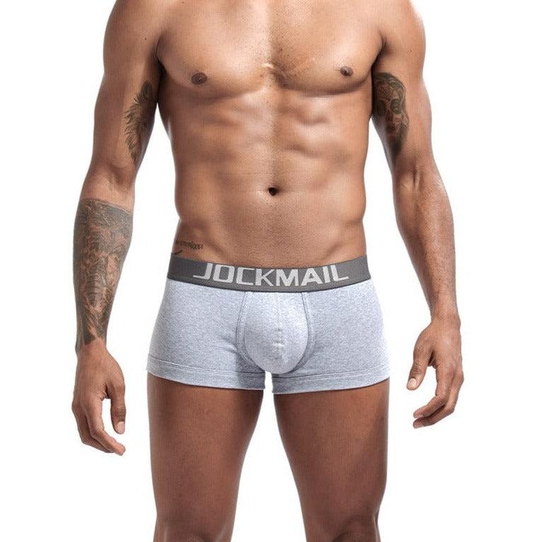 hot gay man in gray Jockmail Classic Cock Ring Boxers | Gay Underwear- pridevoyageshop.com - gay men’s underwear and swimwear