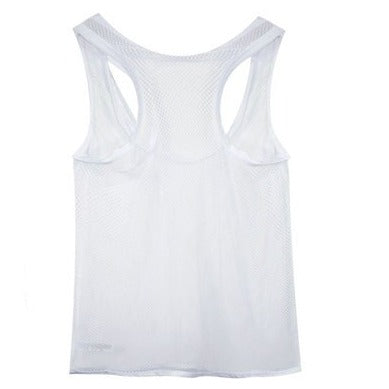 white Men's Vest Mesh Tank Top | Gay Loungewear & Tops - pridevoyageshop.com - gay pajamas, gay loungewear, gay sleepwear