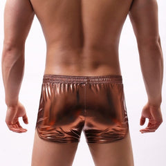 sexy gay man in auburn Gay Shorts | Shiny Metallic Running Shorts - Men's Activewear, gym short, sport shorts, running shorts- pridevoyageshop.com