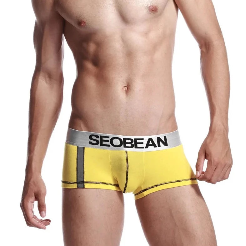 a hot gay man in yellow SEOBEAN Men's Reflective Boxer Briefs - pridevoyageshop.com - gay men’s underwear and swimwear