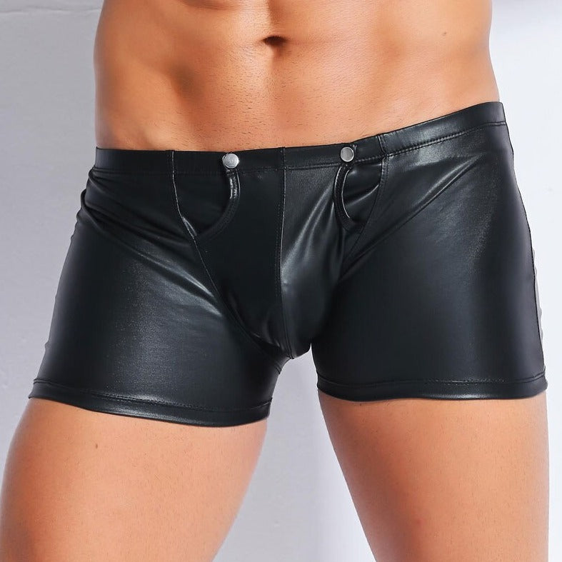 hot gay man in Latex Zip Crotchless Boxers | Gay Underwear- pridevoyageshop.com - gay men’s underwear and swimwear