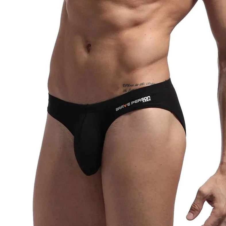 a hot gay man in black Brave Person Hung Briefs  - pridevoyageshop.com - gay men’s underwear and activewear