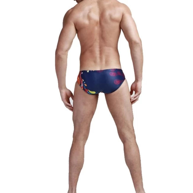 a sexy gay man in Men's Patterned Swim Briefs - pridevoyageshop.com - gay men’s underwear and swimwear
