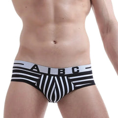 a hot gay man in black AIBC Man's Striped Briefs - pridevoyageshop.com - gay men’s underwear and swimwear