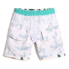 white Mexican Desert Croc Board Shorts - pridevoyageshop.com - gay men’s underwear and swimwear