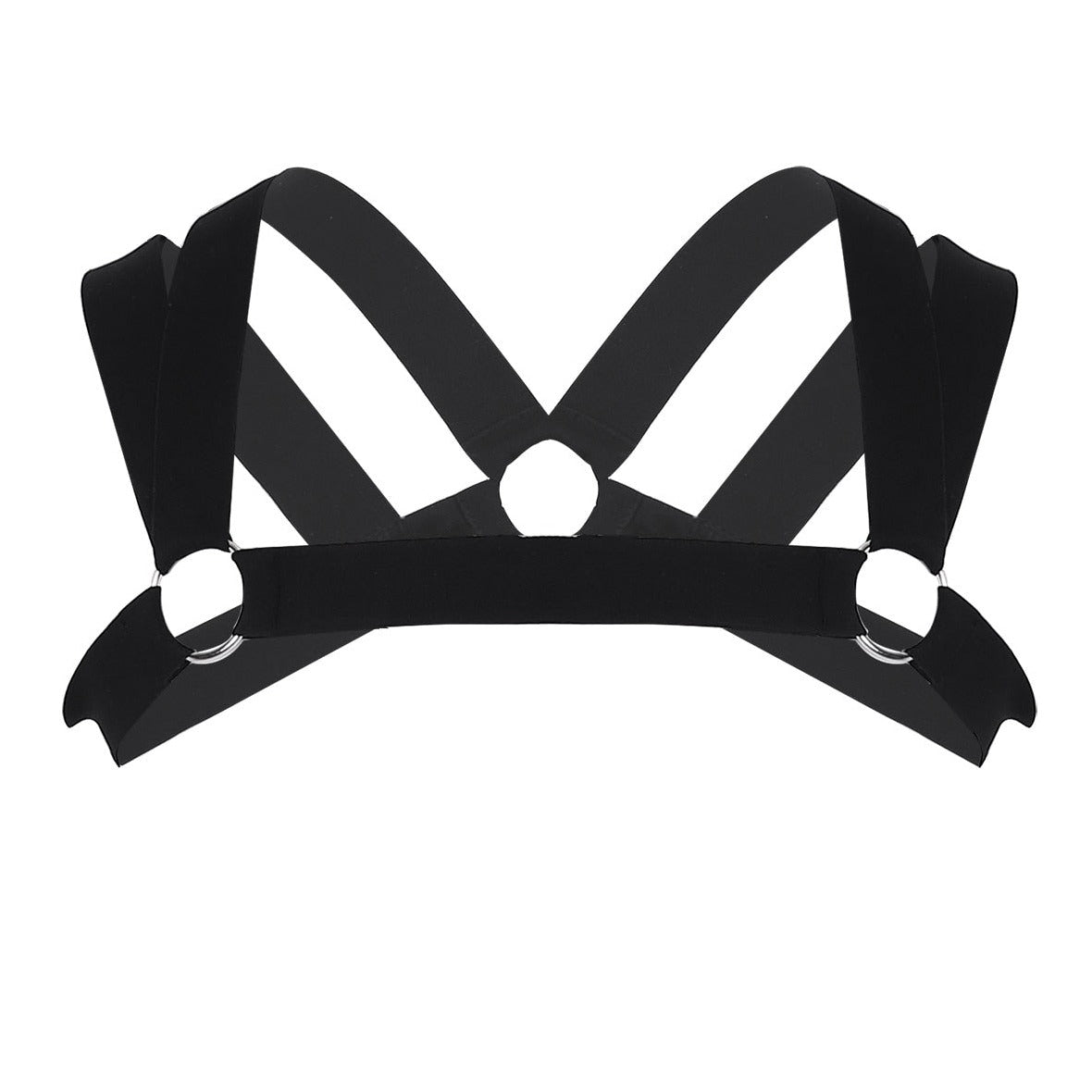 black Elastic Double Strap Shoulder Chest Harness | Gay Harness- pridevoyageshop.com - gay men’s harness, lingerie and fetish wear