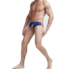 a sexy gay man in Men's Patterned Swim Briefs - pridevoyageshop.com - gay men’s underwear and swimwear