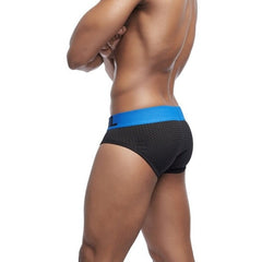 hot man in Blue Band B Jockmail mesh Briefs | Gay Mens Underwear- pridevoyageshop.com - gay men’s underwear and swimwear