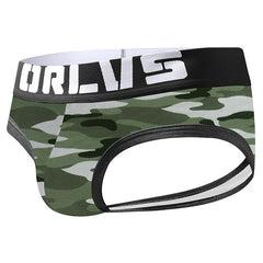 black ORLVS Camo Backless Briefs | Gay Mens Underwear- pridevoyageshop.com - gay men’s underwear and swimwear