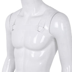 white Elastic Double Strap Shoulder Chest Harness | Gay Harness- pridevoyageshop.com - gay men’s harness, lingerie and fetish wear
