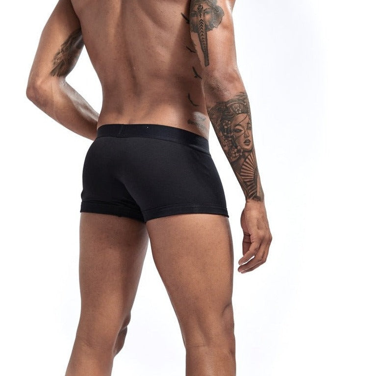 hot gay man in black Jockmail Classic Cock Ring Boxers | Gay Underwear- pridevoyageshop.com - gay men’s underwear and swimwear
