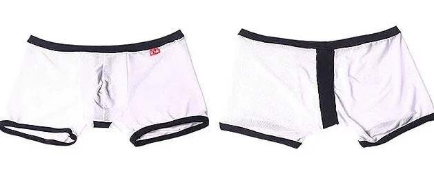 white Men's Mesh Thong Boxer Briefs - pridevoyageshop.com - gay men’s underwear and swimwear