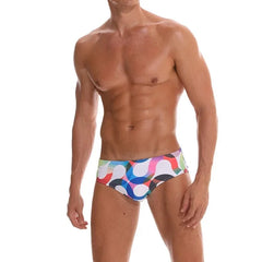 a hot gay man in Men's S-Wave Swim Briefs - pridevoyageshop.com - gay men’s underwear and swimwear