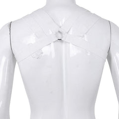 white Elastic Double Strap Shoulder Chest Harness | Gay Harness- pridevoyageshop.com - gay men’s harness, lingerie and fetish wear