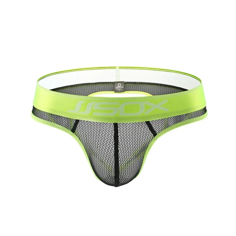 Fluorescent Green JJSox Mesh See Through Jock Brief - pridevoyageshop.com - gay men’s underwear and swimwear