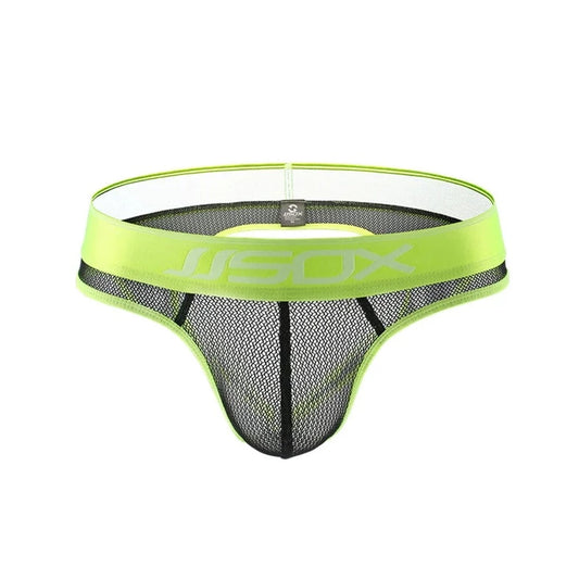 Fluorescent Green JJSox Mesh See Through Jock Brief - pridevoyageshop.com - gay men’s underwear and swimwear