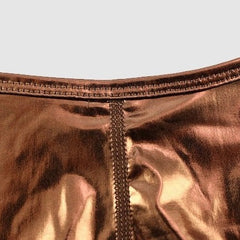 details of Gay Shorts | Shiny Metallic Running Shorts - Men's Activewear, gym short, sport shorts, running shorts- pridevoyageshop.com