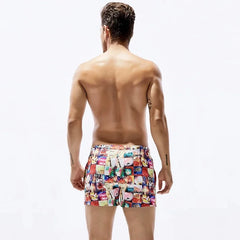 a hot gay man in red Postcard Grid Board Shorts - pridevoyageshop.com - gay men’s underwear and swimwear