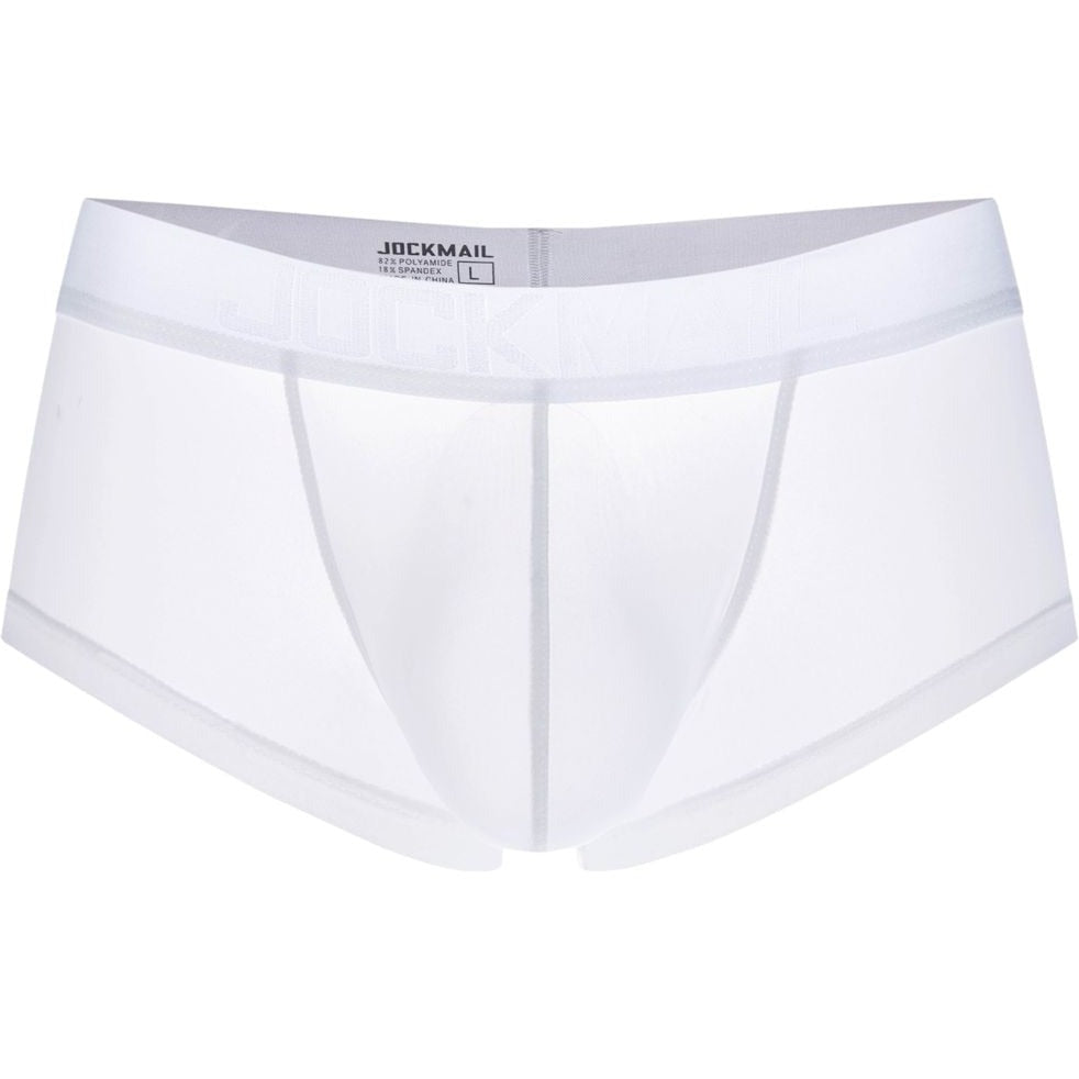 White JOCKMAIL - Mens Ice Silk Underwear: Best Boxers for Men - pridevoyageshop.com - gay men’s underwear and swimwear